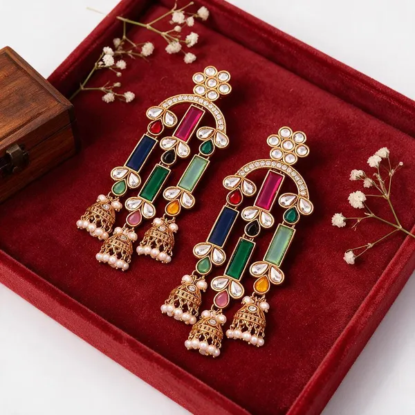 Gold_Tone_Multicolour_Stone_Jhumka_Drop_Earrings_for_Women