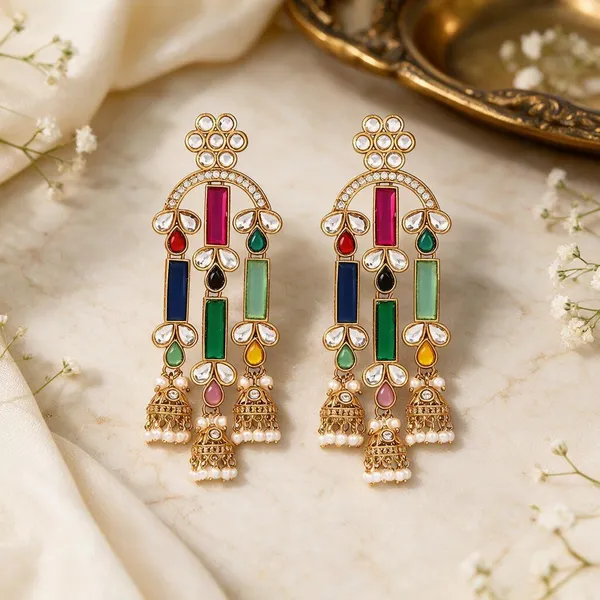 Gold_Tone_Multicolour_Stone_Jhumka_Drop_Earrings_for_Women