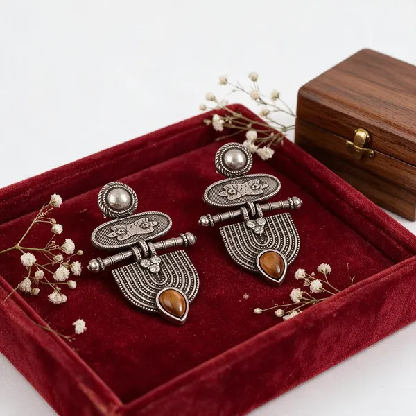 Oxidized_Silver_Tribal_Drop_Earrings_for_Women