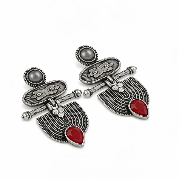 Oxidized_Silver-Tone_Statement_Earrings_for_Women