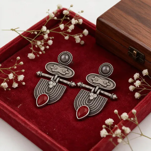 Oxidized_Silver-Tone_Statement_Earrings_for_Women