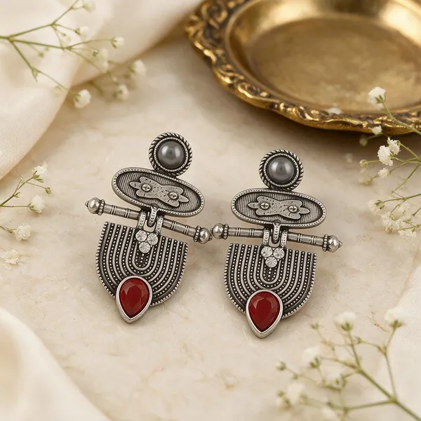 Oxidized_Silver-Tone_Statement_Earrings_for_Women