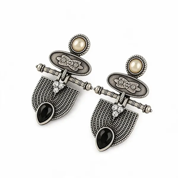 Silver_Tone_Oxidised_Statement_Earrings_for_Women