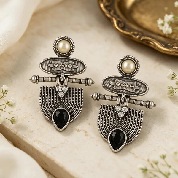 Silver_Tone_Oxidised_Statement_Earrings_for_Women