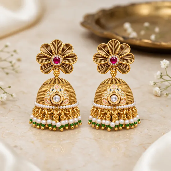 Gold-Tone_Floral_Jhumka_Earrings_for_Women
