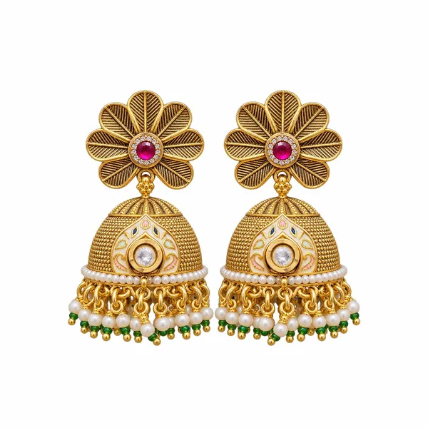 Gold-Tone_Floral_Jhumka_Earrings_for_Women