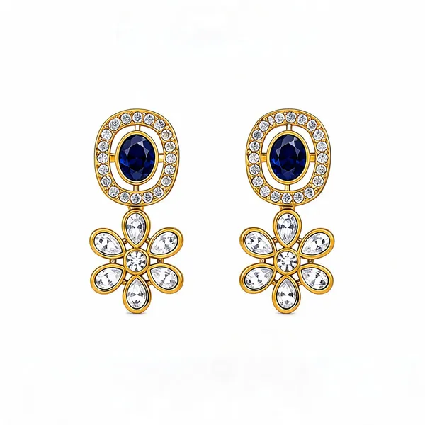 Gold-Tone_Blue_Stone_Drop_Earrings_for_Women