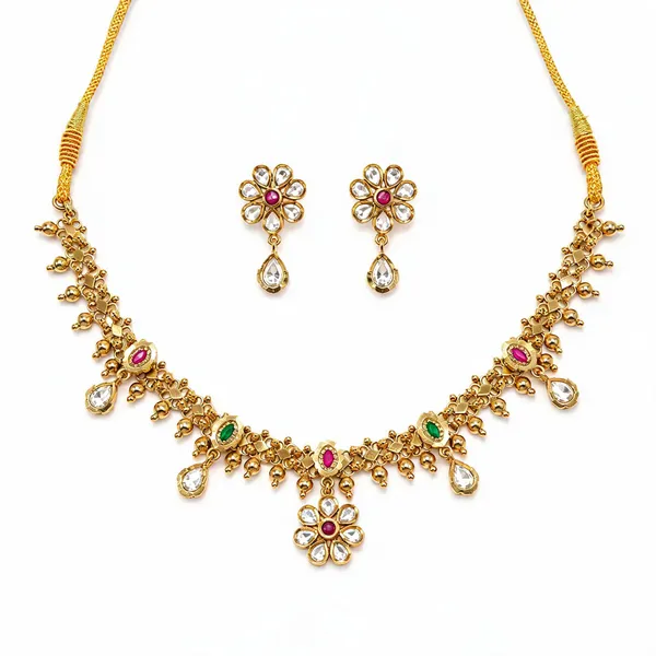 Gold_Tone_Floral_Necklace_Set_for_Women