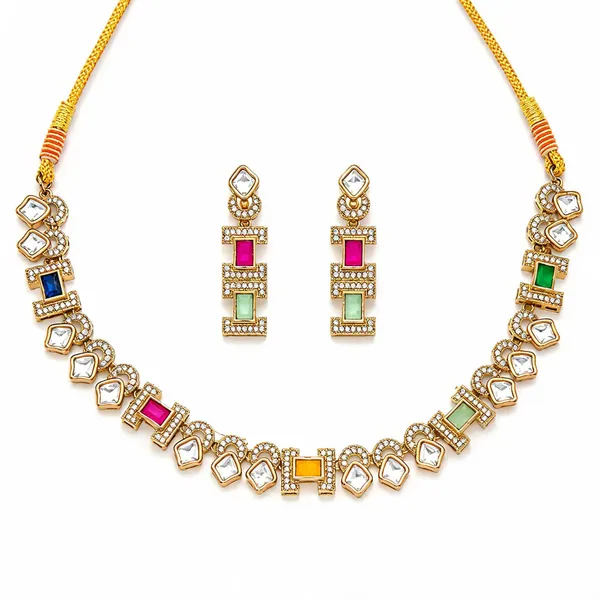 Gold_Tone_Multicolor_Necklace_Set_for_Women