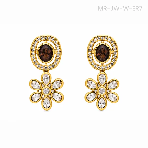 Gold_Tone_Floral_Drop_Earrings_For_Women