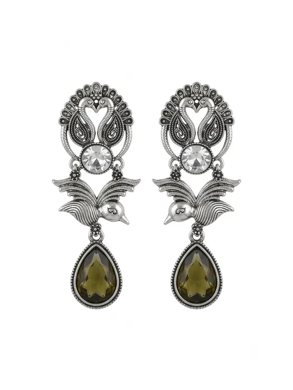 Silver_Tone_Peacock_Drop_Earrings_for_Women