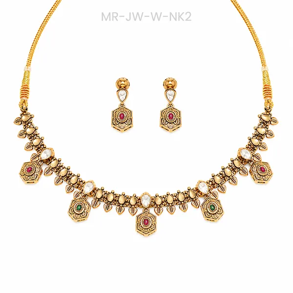 Gold_Tone_Necklace_And_Earrings_Set_for_Women