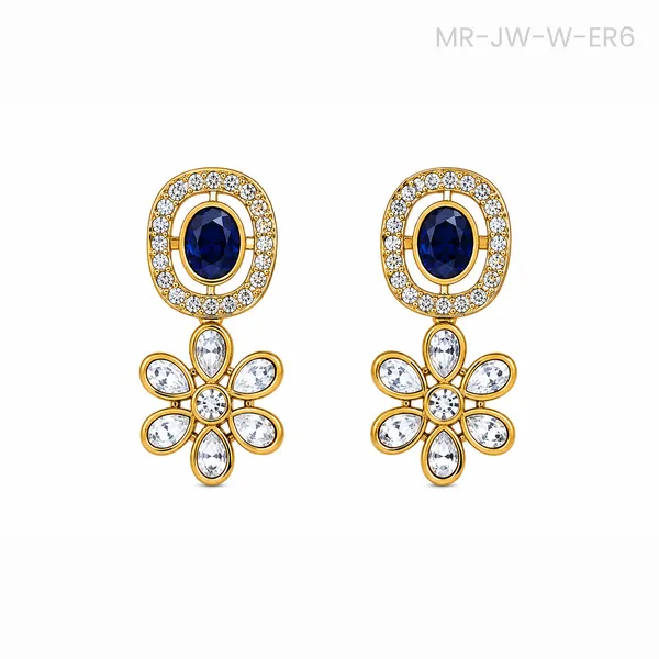 Gold-Tone_Blue_Stone_Drop_Earrings_for_Women
