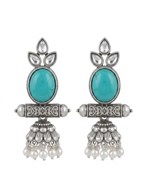 Silver_Turquoise_Jhumka_Earrings_for_Women