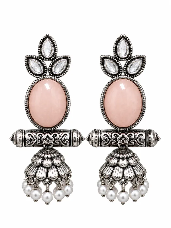 Silver_Tone_Pink_Stone_Jhumka_Earrings_for_Women