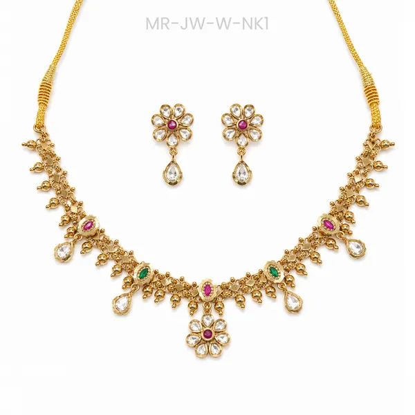 Gold_Tone_Floral_Necklace_Set_for_Women