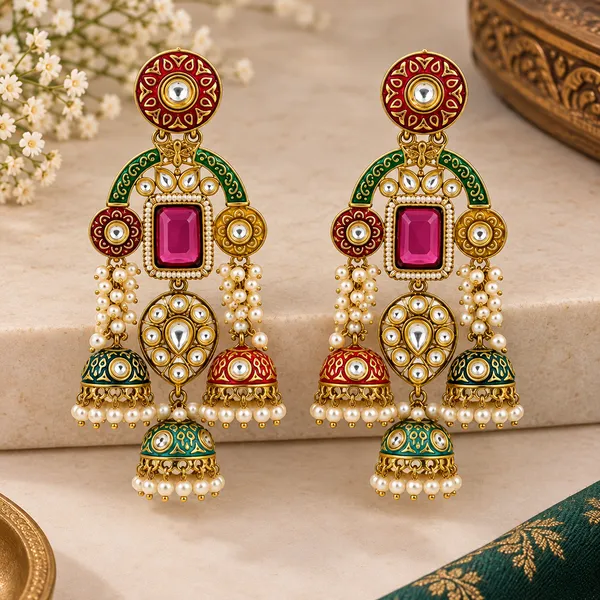 Multicolour_Traditional_Jhumka_Earrings_for_Women