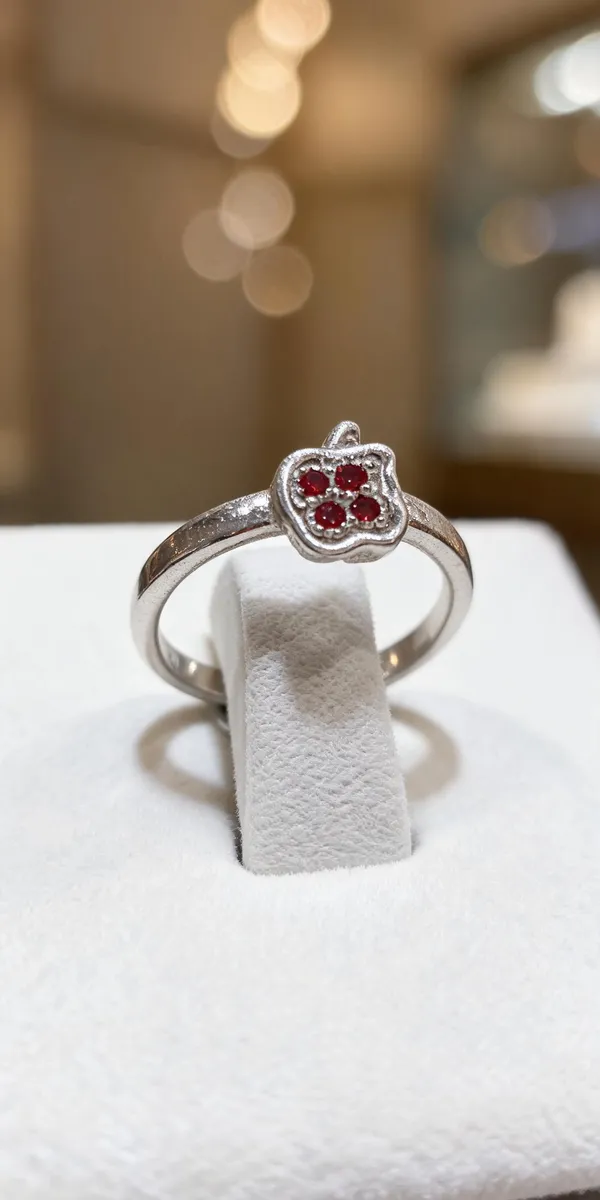 Silver_Metal_Red_Stone_Floral_Ring_For_Women