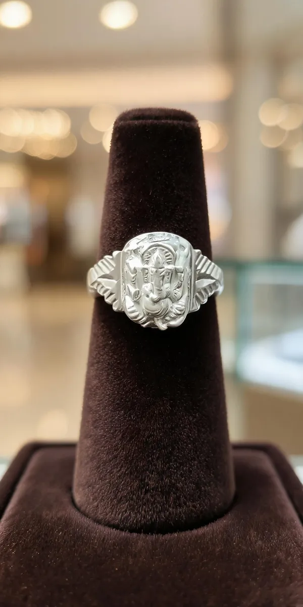 Silver_Metal_Embossed_Religious_Motif_Ring_For_Unisex