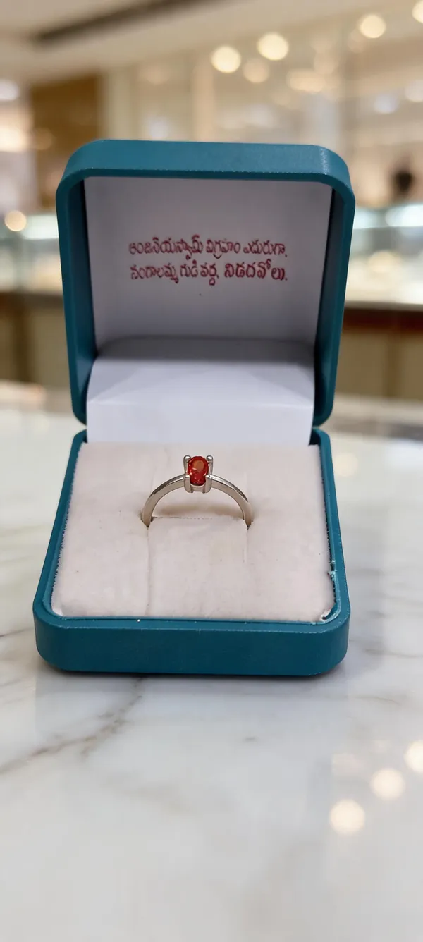 Silver_Metal_Oval_Red_Stone_Ring_For_Unisex