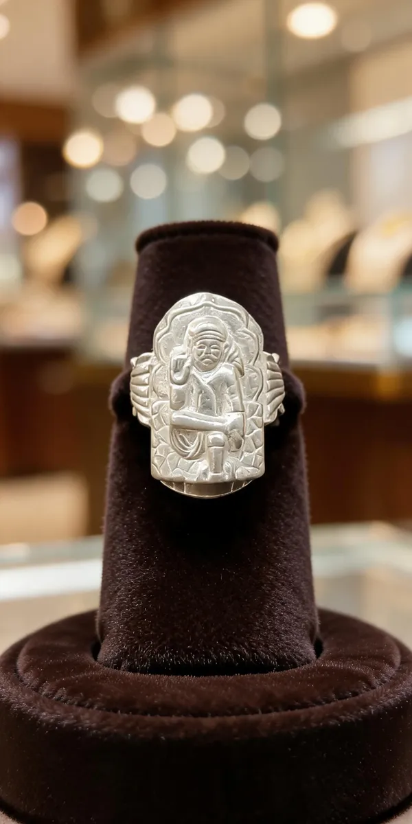 Silver_Metal_Textured_Sai_Baba_Religious_Ring_For_Unisex