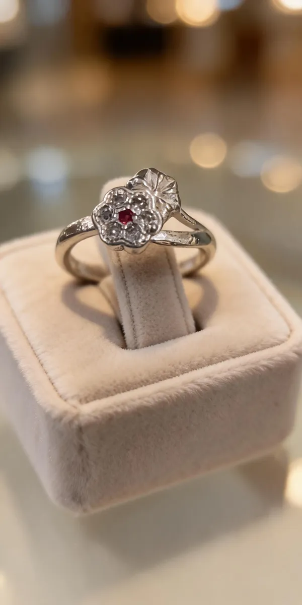 Silver_Metal_Red_Stone_Floral_Centre_Ring_For_Women