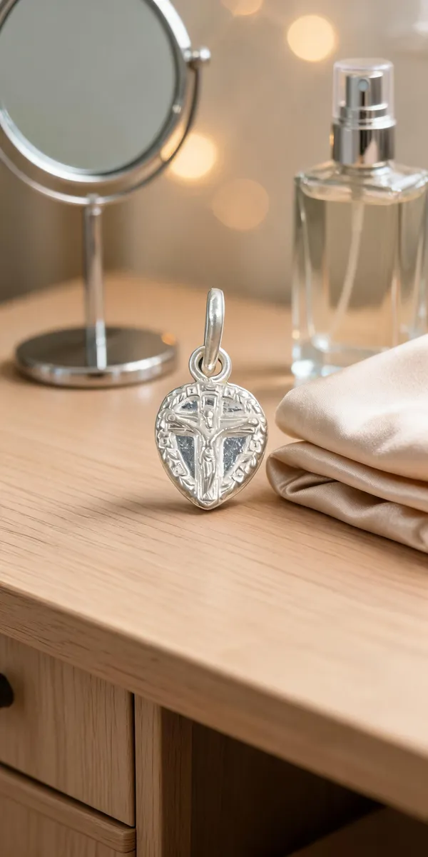 Silver_Metal_Embossed_Christian_Cross_Pendant_For_Unisex