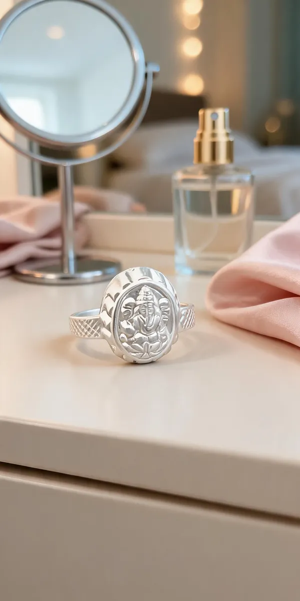 Silver_Metal_Oval_Embossed_Motif_Ring_For_Men
