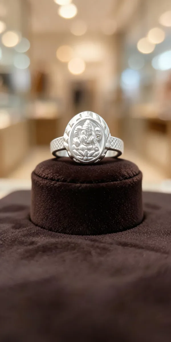 Silver_Metal_Oval_Embossed_Motif_Ring_For_Men