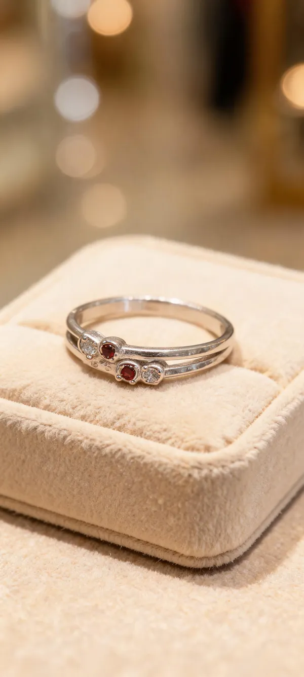 Silver_Metal_Clear_Red_Stone_Layered_Ring_For_Women