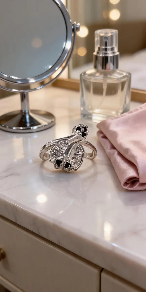 Silver_Metal_Floral_Black_Stone_Ring_For_Women