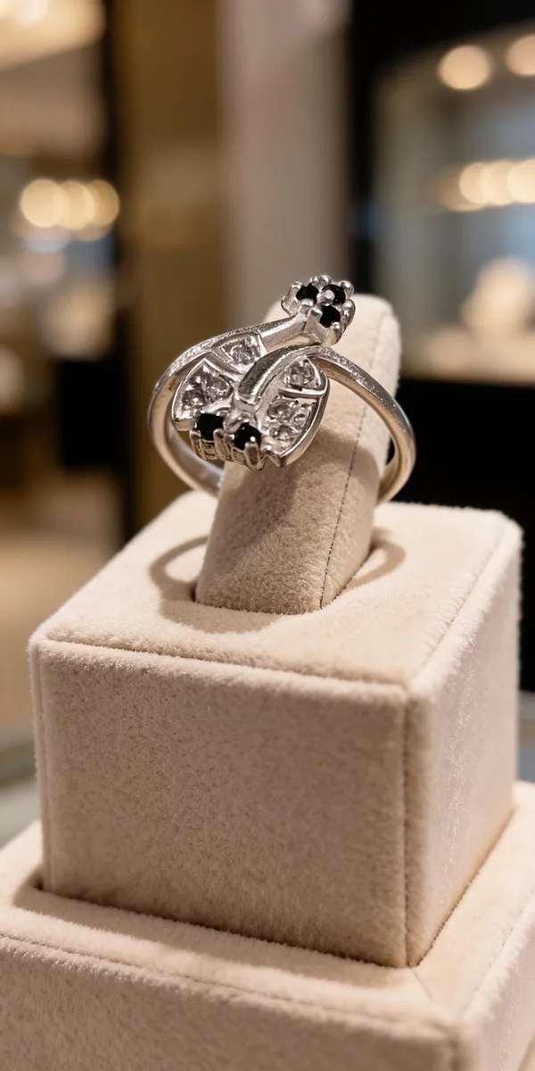 Silver_Metal_Floral_Black_Stone_Ring_For_Women