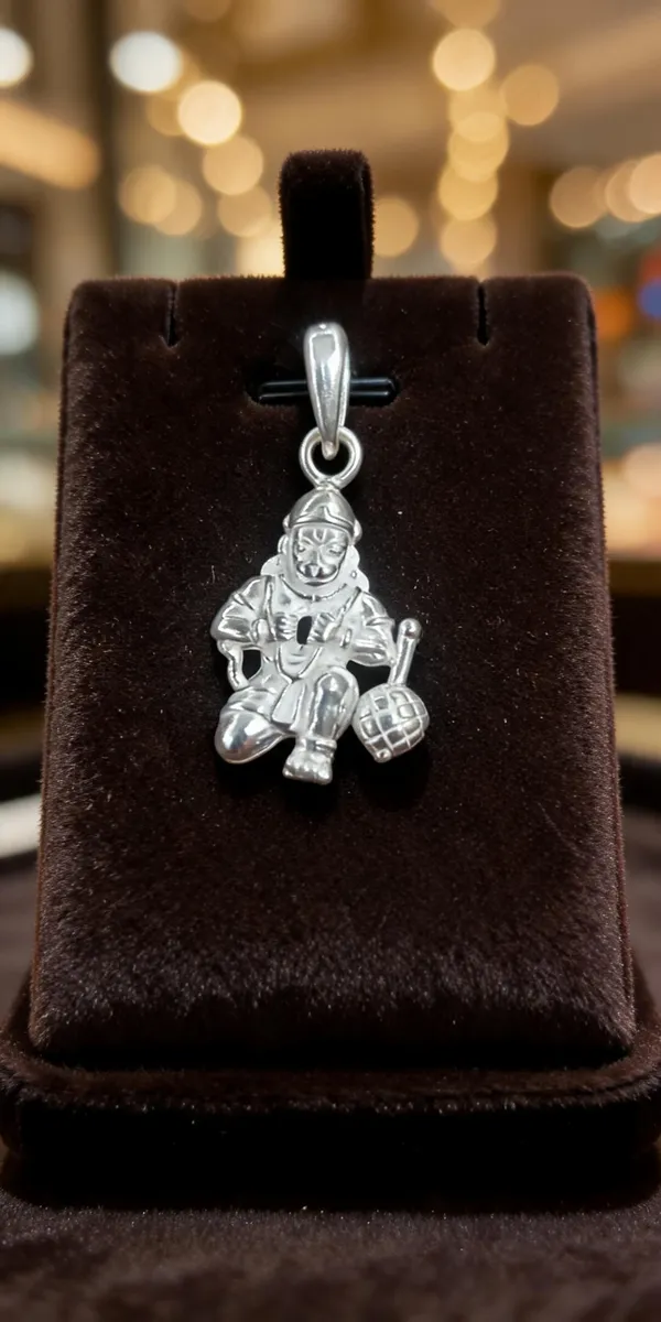 Silver_Metal_Seated_Hanuman_Deity_Pendant_For_Unisex