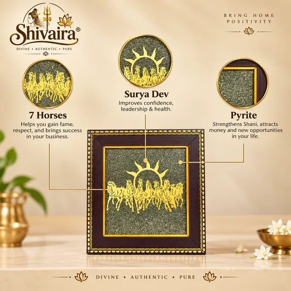 7_Horse_Pyrite_Dust_Photo_Frame_|_Luxury_Vastu_DÃ©cor_for_Home_&_Office