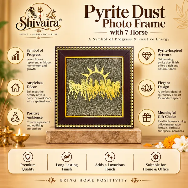 7_Horse_Pyrite_Dust_Photo_Frame_|_Luxury_Vastu_DÃ©cor_for_Home_&_Office