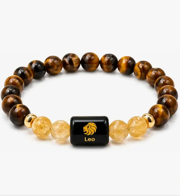Leo_(Singh_Rashi)_Zodiac_Bracelet_with_Raw_Selenite_Charging_Plate
