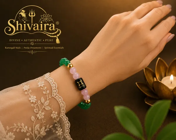 Gemini_(Mithun_Rashi)_Zodiac_Bracelet_with_Raw_Selenite_Charging_Plate