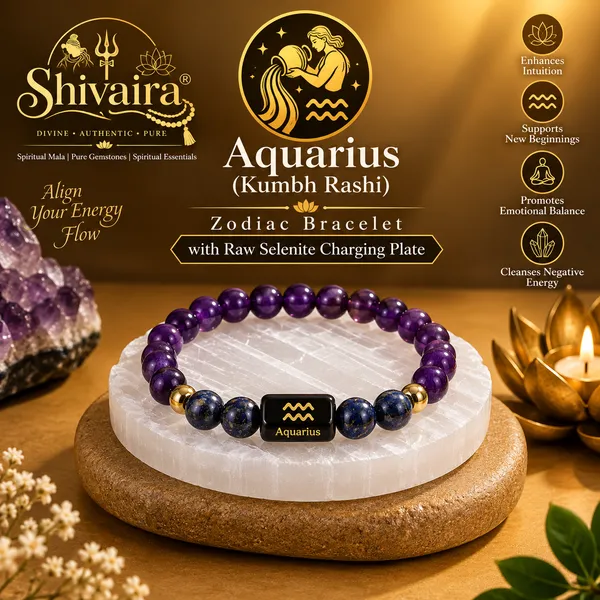 Aquarius_(Kumbh_Rashi)_Zodiac_Bracelet_with_Raw_Selenite_Charging_Plate