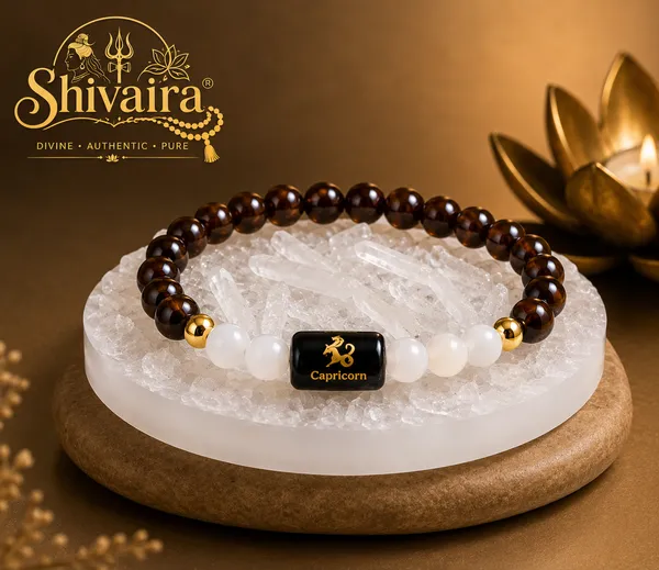 Capricorn_(Makkar_Rashi)_Zodiac_Bracelet_with_Raw_Selenite_Charging_Plate