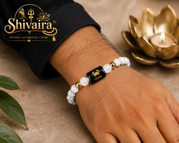 Cancer_(Kark_Rashi)_Zodiac_Bracelet_with_Raw_Selenite_Charging_Plate