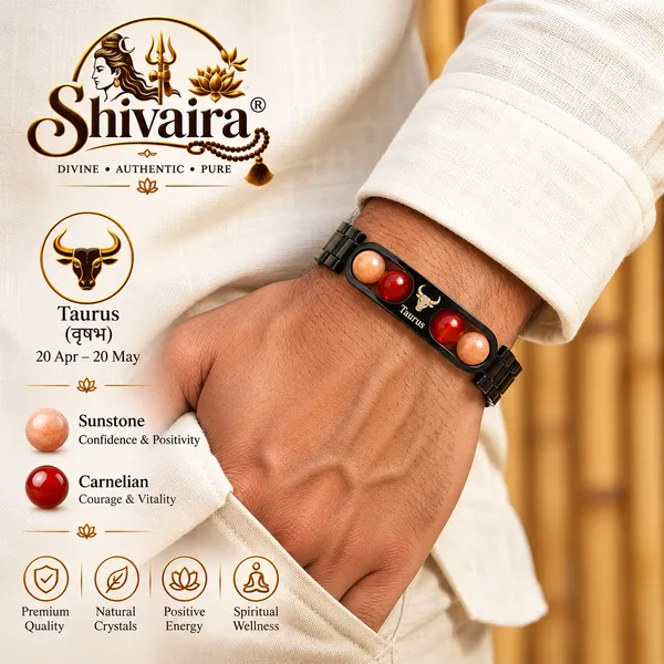 Taurus_Zodiac_Bracelet_|_Vrishabh_Rashi_Bracelet_with_Sunstone_&_Carnelian_|_Shivaira