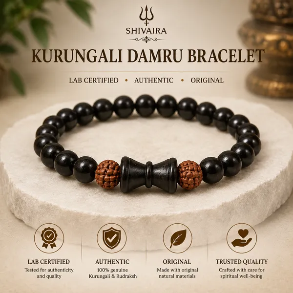 Kurungali_Damru_Rudhraksh_Bracelet_–_Original_Natural_Wood_Bracelet