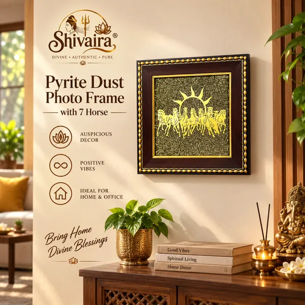 7_Horse_Pyrite_Dust_Photo_Frame_|_Luxury_Vastu_DÃ©cor_for_Home_&_Office