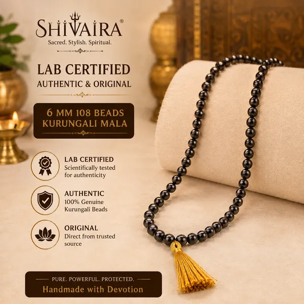6_MM_108_Beads_Kurungali_Mala_–_Authentic_&_Lab_Certified_Original
