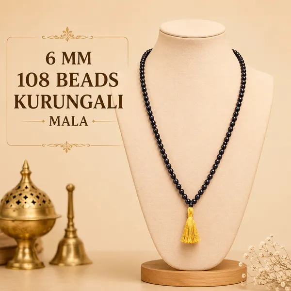 6_MM_108_Beads_Kurungali_Mala_–_Authentic_&_Lab_Certified_Original