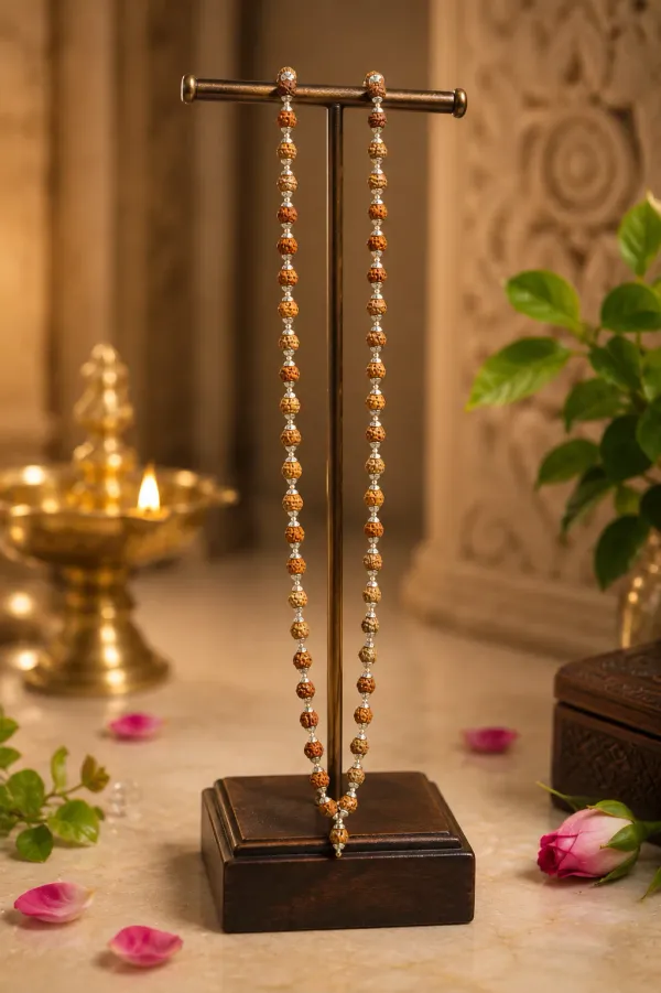 5_Mukhi_Rudraksha_Mala_Silver