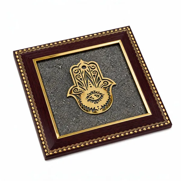 Multicolor_Pyrite_Hamsa_Evil_Eye_Artwork_And_Frame