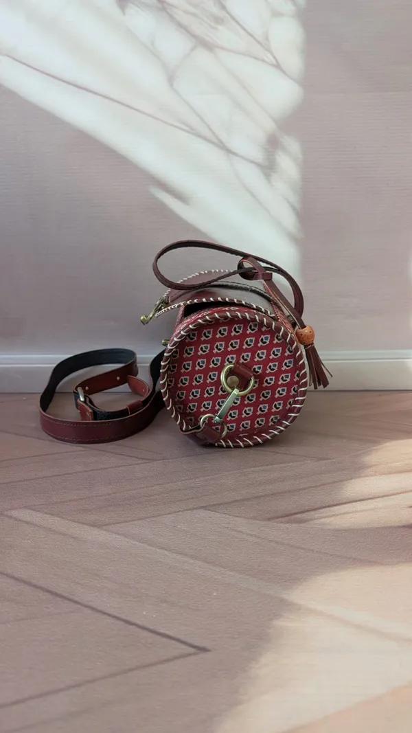 Red_Ajrakh_Silk_Leather_Patterned_Sling_Bag_For_Women
