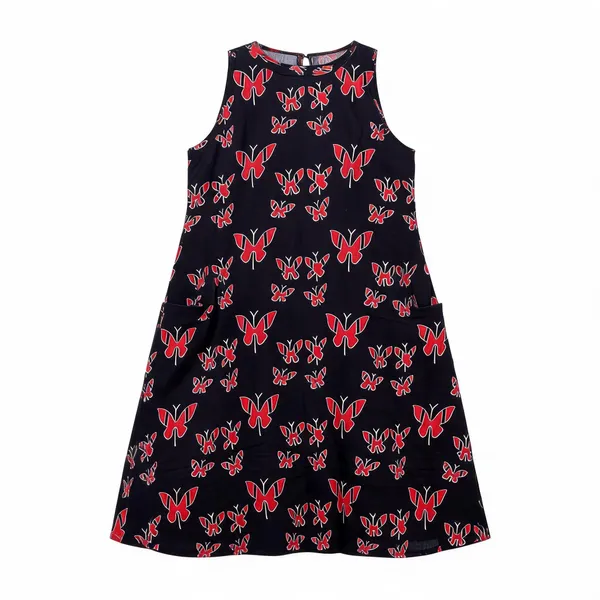 Black_Cotton_Butterfly_Print_Sleeveless_Kurti_For_Women