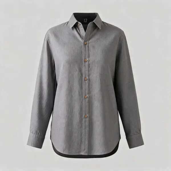 Grey_Kala_Cotton_Hand_Woven_Button-Down_Shirt_For_Women